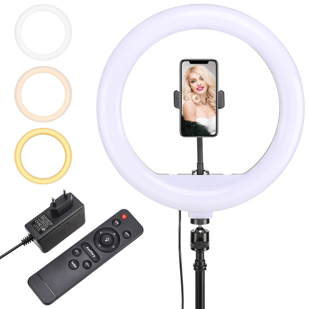 Тримач з кільцевим освітленням Bluetooth 12 " YQ-320A light set (Kit2) |170cm Stand, Plug Powered, 3000-6500K| - изображение 2