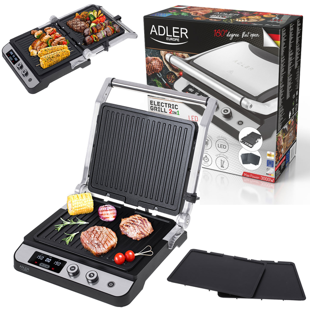 Гриль Adler AD 3059 Stainless steel Black (5903887807937) - зображення 15