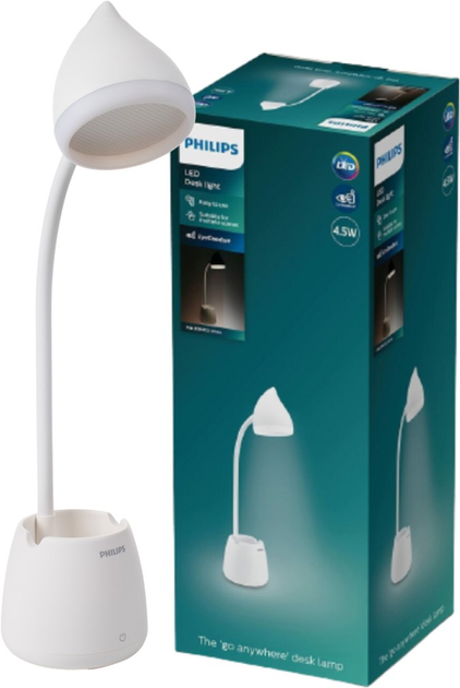 Настольная лампа Philips Led Reading Desk Lamp Hat 4.5W 3000/4000/5700K 1800Mah (Lithium Battery) Белая - изображение 5