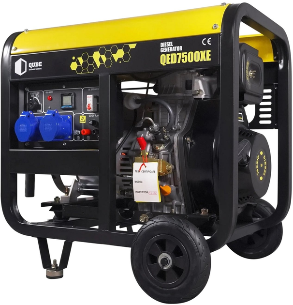 Генератор дизельний QUBE QED7500XE 1-phase 5.0/5.5 кВт 12.5 л електричний старт - зображення 1