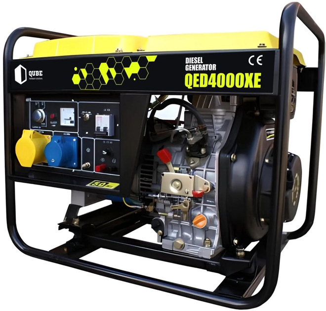 Генератор дизельный QUBE QED4000XE 1-phase 2.6/3.0 кВт 12 л электрический старт - изображение 1
