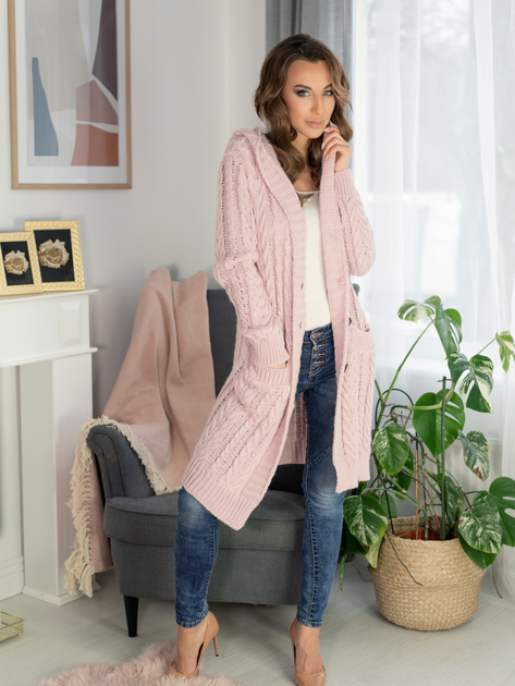 Кардиган жіночий Merribel Limis One size Рожевий (5907621619640) - зображення 3