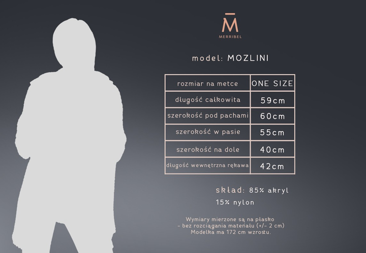 Джемпер жіночий Merribel Mozlini One size Рожевий (5907621608293) - зображення 6