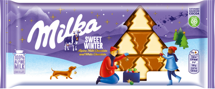 Шоколад молочный Milka Сладкая зима с Белым шоколадом 100 г ...