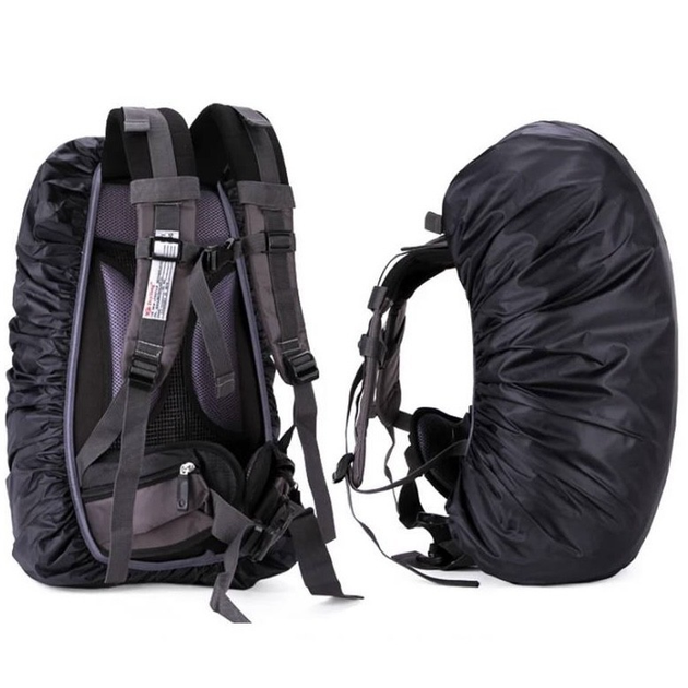 Чохол дощовик для рюкзака 60 л водонепроникний чорний - зображення 2