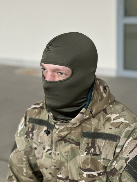 Универсальная тактическая балаклава подшлемник Tactic маска балаклава военная Олива (balaclava-olive) - изображение 2