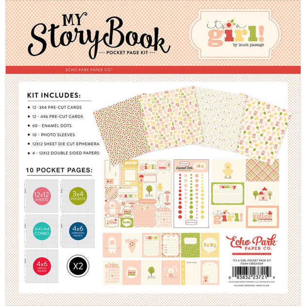 My Story Book: 4X6 Vertical Pockets - 12X12 Pocket Page 10 Sheet - Echo  Park Paper Co.