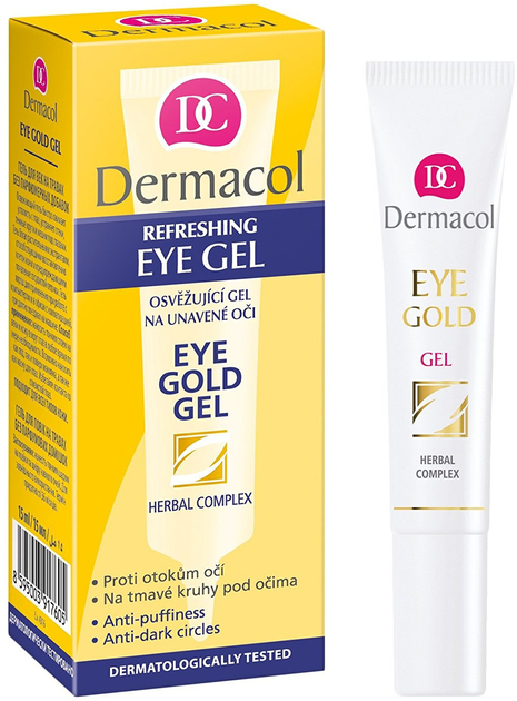 Гель для обличчя Dermacol Eye Gold Gel 15 мл (8595003917605) - зображення 1