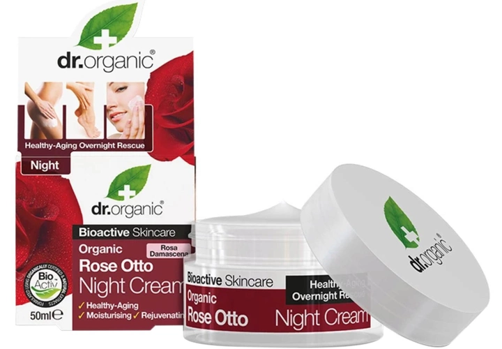 Krem do twarzy Dr. Organic Rose Otto Night Cream 50 ml (5060176672895) - obraz 1