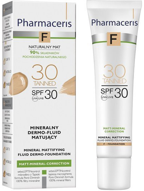 Płyn do twarzy Pharmaceris F Mineral Dermo-Foundation SPF30 Tanned 30 ml (5900717153356) - obraz 1