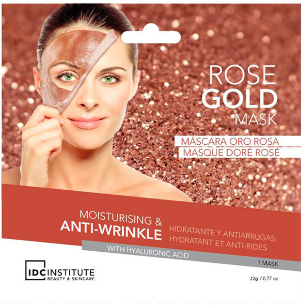 Biocelulozowa maska do twarzy Idc Institute Mascarilla Oro Rosa Hidratante Antiarrugas 22 g (8436576500880) - obraz 1