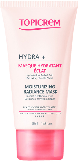 Kremowa maska do twarzy Topicrem Hydra+ Moisturizing Radiance Mask 50 ml (3700281704044) - obraz 1