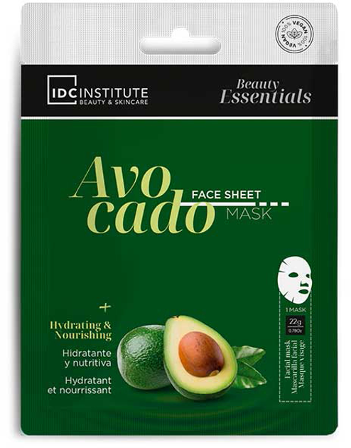 Маска для обличчя Idc Institute Avocado Face Sheet Mask 1 U 23 г (8436591929208) - зображення 1