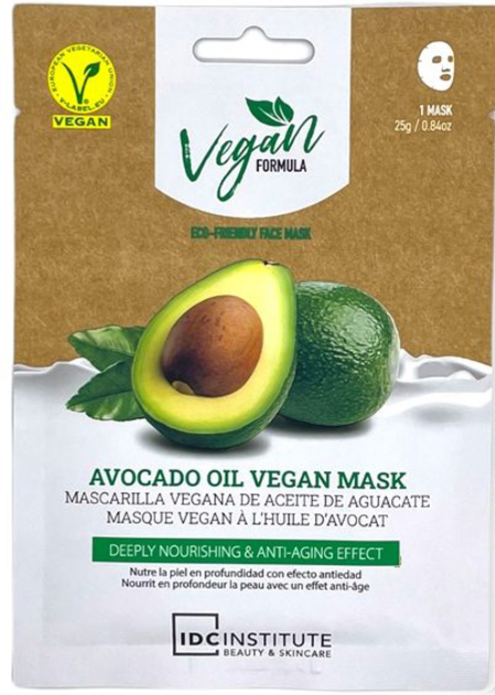 Маска для обличчя Idc Institute Avocado Oil Vegan Mask Deeply Nourishing y Anti-Aging Effect 25 г (8436591922193) - зображення 1