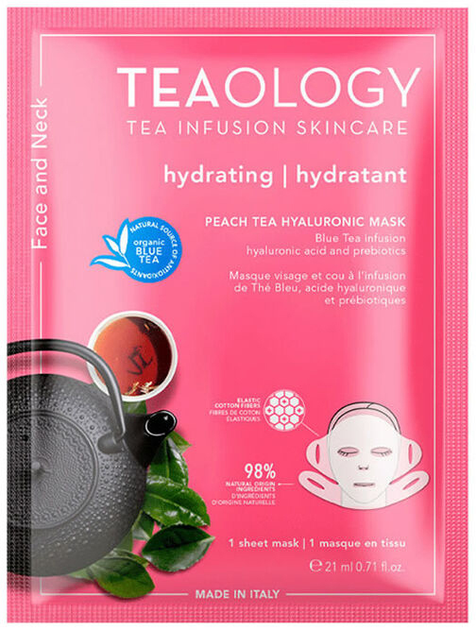 Maseczka do twarzy na tkaninie Teaology Blue Tea & Hyaluronic Acid Brightening Moisturising Mask 21 ml (8050148500926) - obraz 1