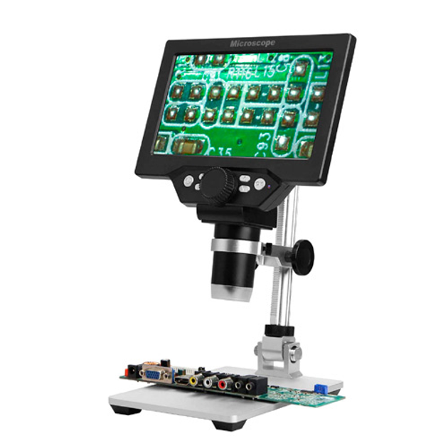 Микроскоп цифровой c 7 ЖК на штативе, 3000мАч, MicroSD, 12Мп, 1-1200X ...