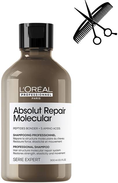 Акція на Професійний крем-шампунь L`Oreal Professionnel Serie Expert Absolut Repair Molecular для ?Відновлення структури Пошкодженого волосся 300 мл від Rozetka