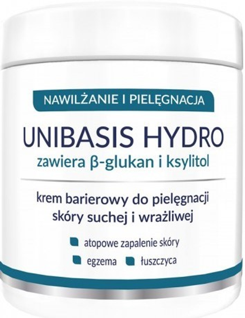 Барьерный крем для сухой и чувствительной кожи с ксилитом и бета-глюканом Starpharma Unibasis Hydro 500 г (5907763674361) - изображение 1