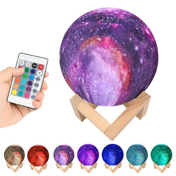 Настольный ночник светильник луна Magic 3D COLOR Moon Light RGB с пультом - изображение 5
