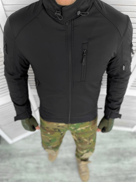 армійська куртка софтшел COMBAT BLACK (BL-1120) 15-1! - зображення 2