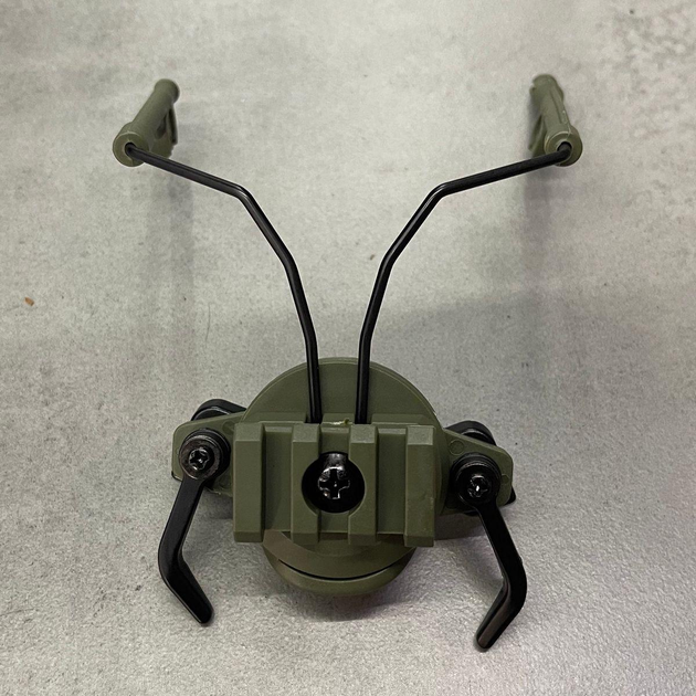 Кріплення для навушників / гарнітури Ox Horn на шолом з рейками 19 - 21 мм, колір Олива - зображення 2