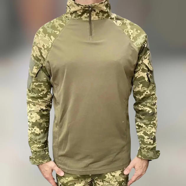 Армейская тактическая рубашка Убакс со вставками под локти Wolftrap Пиксель 3XL - изображение 1