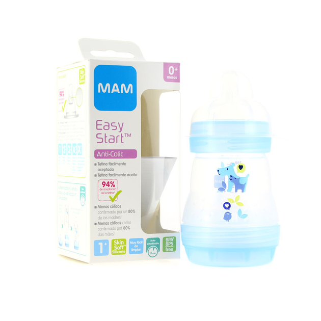 Butelka do karmienia Mam Baby Anti-colic Blue Bottle 160ml (9001616698729) - obraz 1