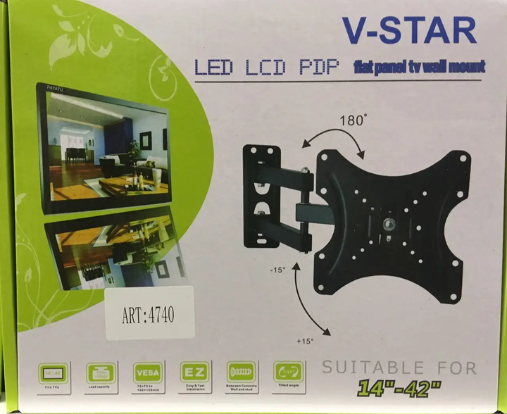 Кронштейн для телевизора поворотный Flat Panel 14-42" - изображение 3