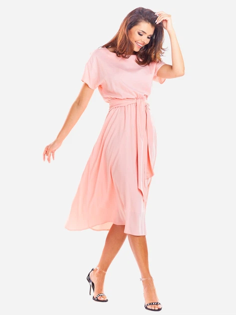 Sukienka trapezowa damska Awama A296 106796 S Różowa (5902360540194) - obraz 4