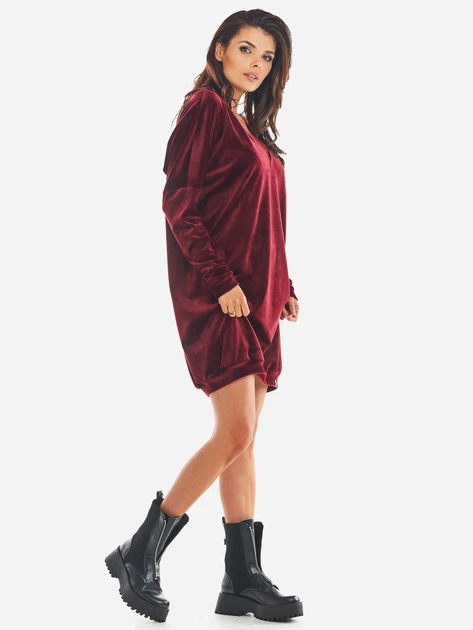 Sukienka tunika damska Awama A378 212906 One Size Bordowa (5902360551459) - obraz 7