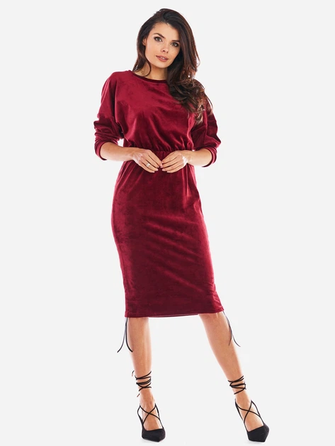 Плаття-футболка жіноче Awama A405 292240 M Бордове (5902360552906) - зображення 4