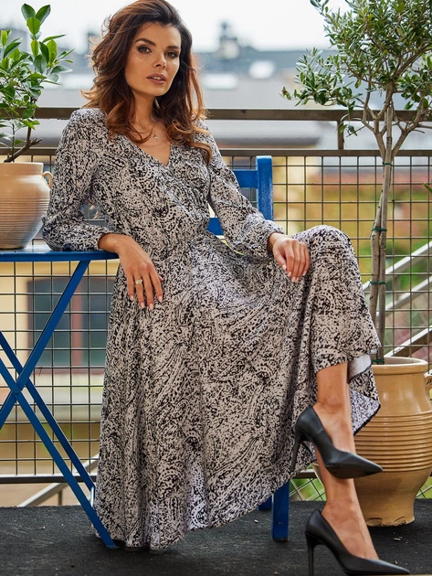 Sukienka trapezowa damska Awama A466 1220667 S Biały/Czarny (5902360561571) - obraz 3