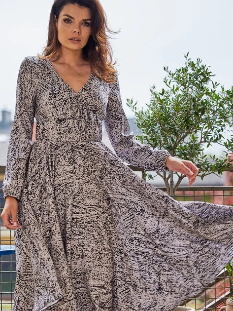 Sukienka trapezowa damska Awama A466 1220667 S Biały/Czarny (5902360561571) - obraz 11