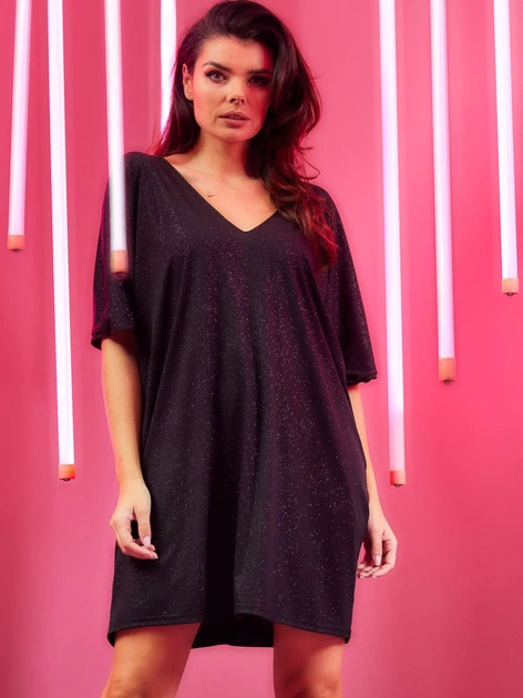 Sukienka tunika damska oversize Awama A557 1259724 One Size Czarna (5902360575417) - obraz 7