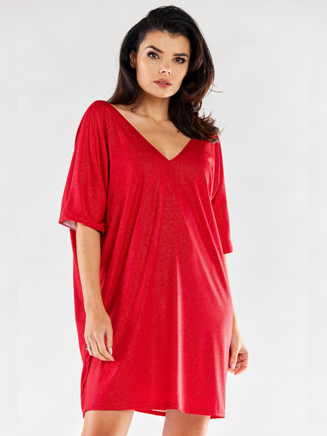Sukienka tunika damska oversize Awama A557 1259725 One Size Czerwona (5902360575424) - obraz 1