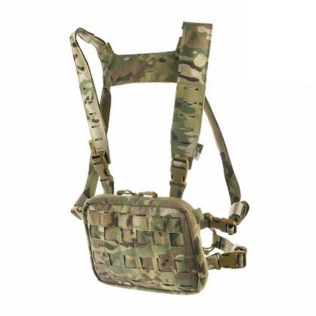 Нагрудна сумка-рюкзак M-Tac Chest Rig Military Elite Multicam - для пістолета, обойми, телефону, ліхтарика, турнікету, мультитулу та рації - зображення 1