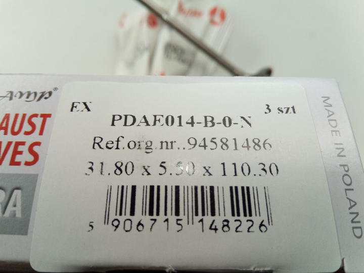 Клапан Matiz, AMP азотир. (PDAE014-B-0-N) випуск к-т 3 шт. (96352793) - зображення 2