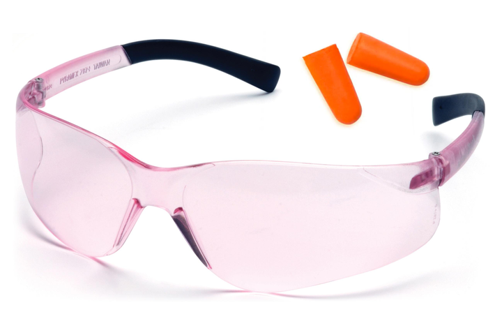 Защитные очки Pyramex Mini-Ztek (light pink) combo, розовые (беруши входят в комплект) - изображение 1