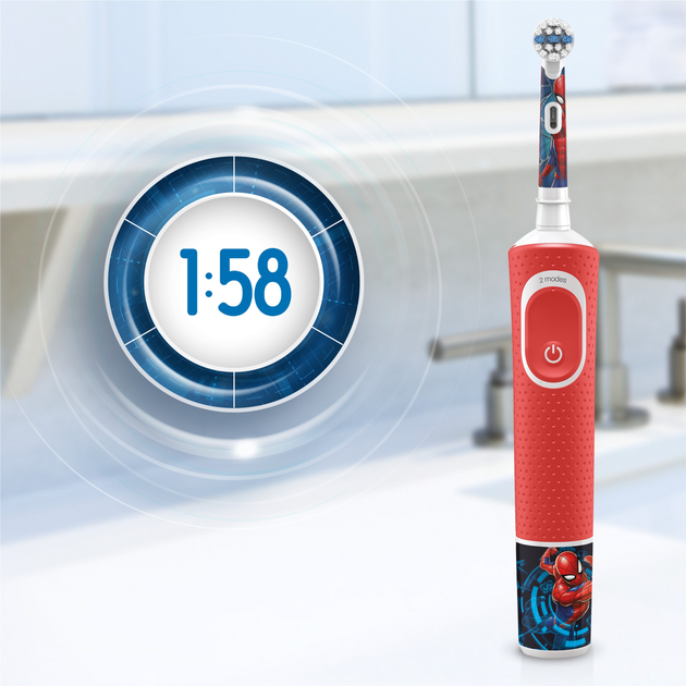 Szczoteczka elektryczna do zębów Oral-B Braun D100 Kids "Spider-Man" (4210201387503) - obraz 4