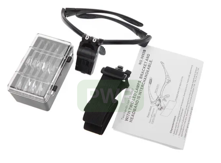 Лупа очки бинокулярные с подсветкой Magnifier 9892 GTM B с Led подсветкой Комплект линз 5 шт (47276IM) - Фото 6 Лупа очки бинокулярные с подсветкой Magnifier 9892 GTM B с Led подсветкой Комплект линз 5 шт (47276IM) - изображение 6