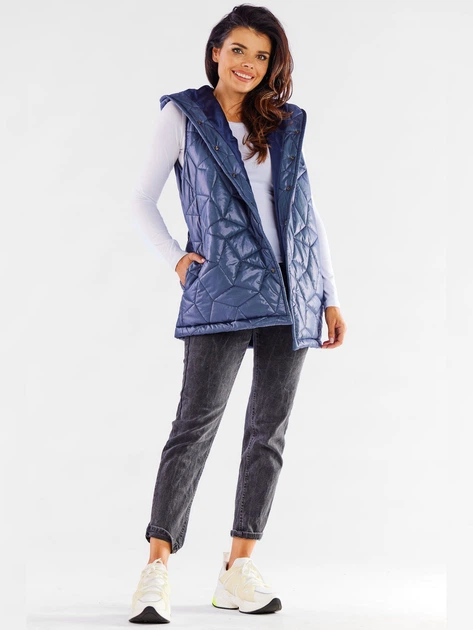 Теплий жилет жіночий Awama A539 1220775 L-XL Синій (5902360566101) - зображення 3
