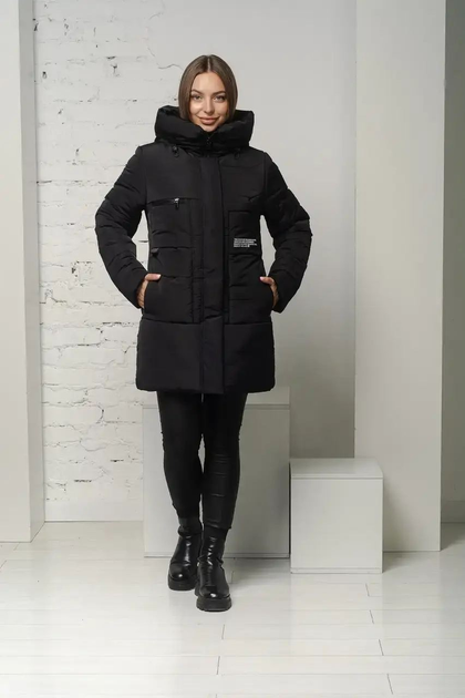 Куртка женская зимняя большого размера UF-Fashion Ерика - лвр 44 черный ...