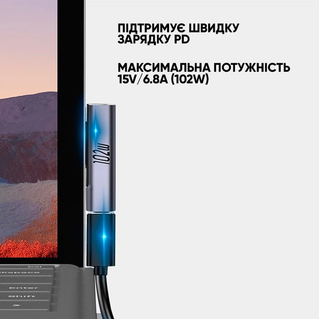 Переходник Type-c на Microsoft Surface 102W, переходник для зарядки ноутбука type-c to Surface (775601) - изображение 3