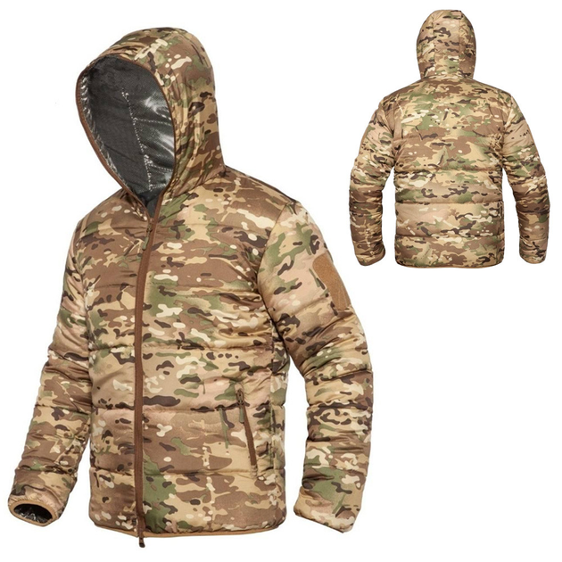 Чоловіча Куртка на підкладці Omni-Heat мультикам / Утеплений верхній одяг розмір 4XL - зображення 1