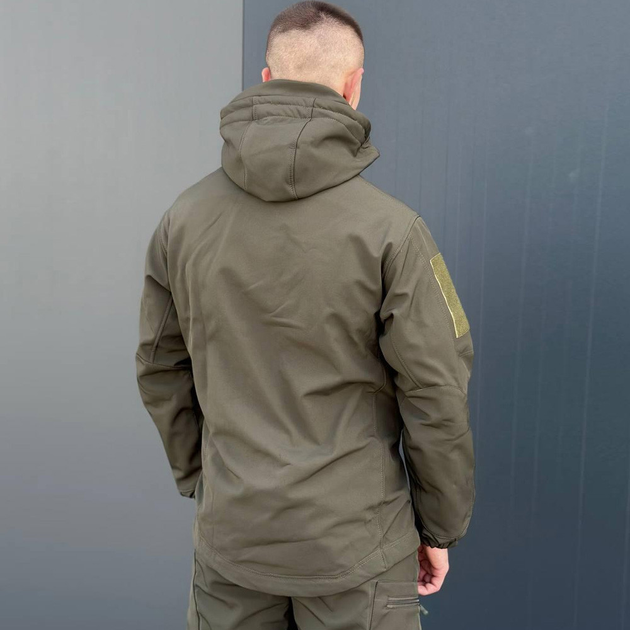 Мужская Куртка Softshell с Флисовой подкладкой олива / Демисезонная верхняя одежда размер M - изображение 2