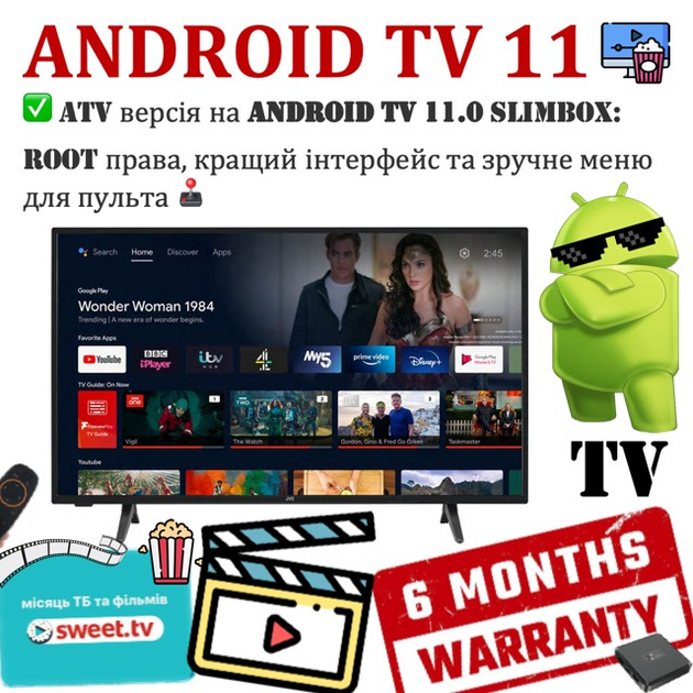 Смарт ТВ Приставка X98Q 2/16GB Android TV 11.0 (ATV) Amlogic S905W2 ...