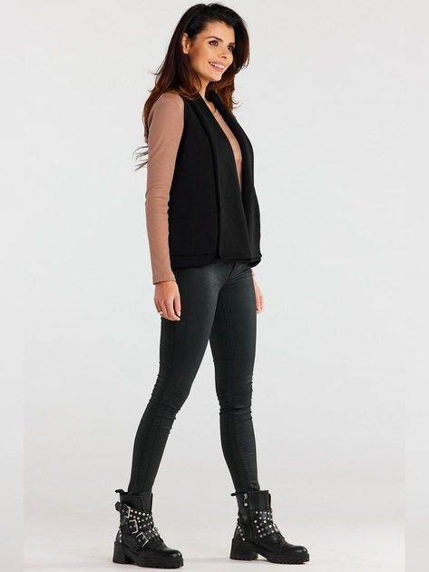 Kamizelka damska elegancka Awama A155 106662 SM Czarna (5902360568532) - obraz 5