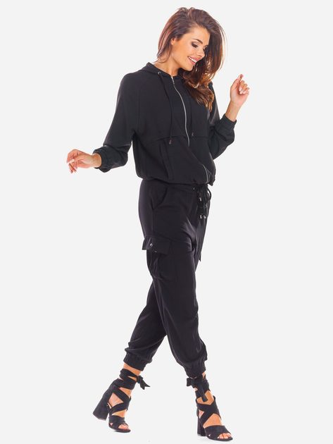 Толстовка на блискавці з капюшоном жіноча Awama A294 106788 L-XL Чорна (5902360539884) - зображення 4