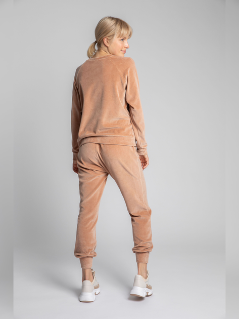 Bluza damska bez kaptura welurowa LaLupa LA011 381167 S Beżowa (5903887606455) - obraz 4