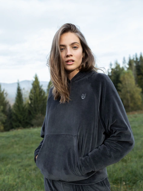 Bluza damska z kapturem LaLupa LA013 381179 2XL-3XL Grafitowa (5903887606998) - obraz 7